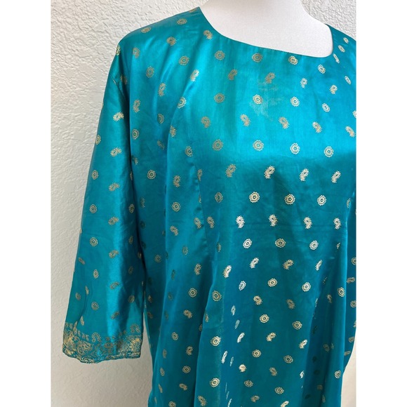 Blue Purple Sari Saree Indian Ethnic Party Bollywood Dress Poshak-e-kas L (READ) - Picture 3 of 11